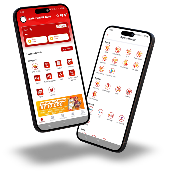 Aplikasi Agen Pulsa Family Topup
